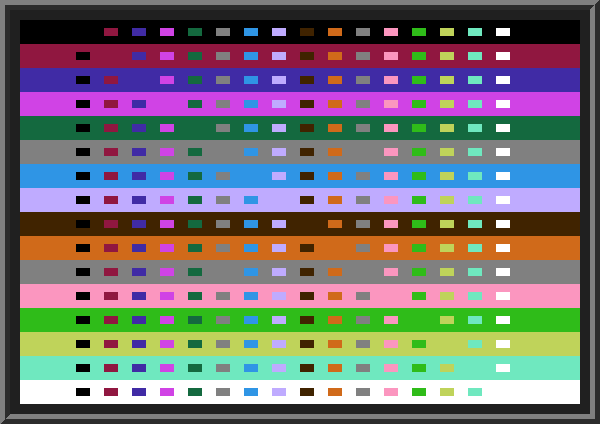 Fifteen colors of BASIC's low-res mode