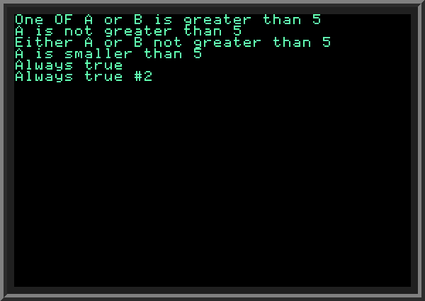 Binary operators AND, OR and NOT with IF command