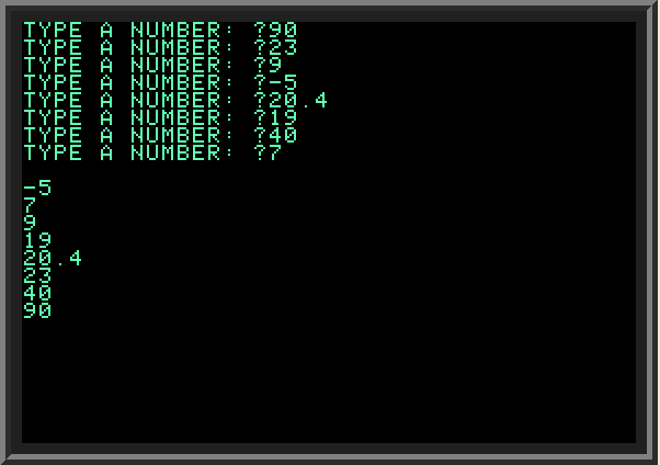 Bubblesort algorithm to sort numbers