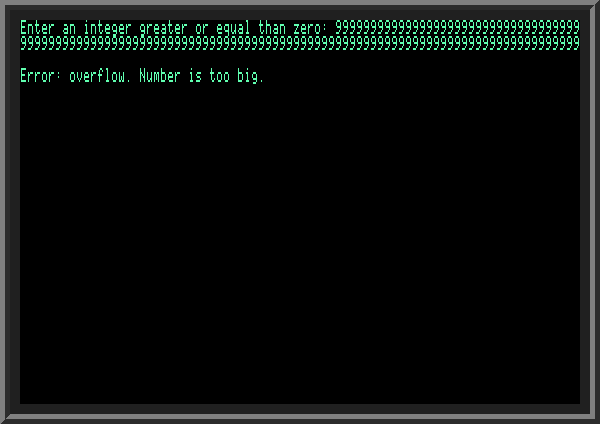 Catching overflow errors with ONERR