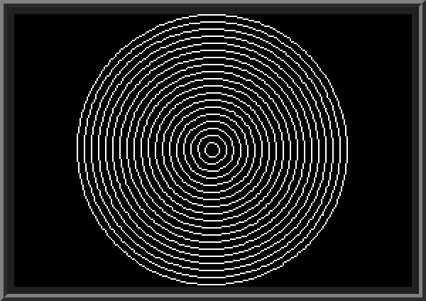 Concentric circles using trig functions in BASIC