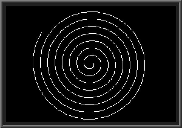 Draw spiral using trigonometric functions in BASIC