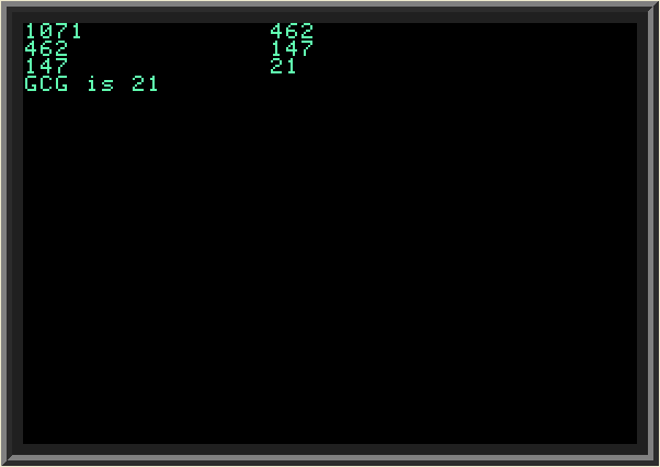 Euclidean algorithm for finding the greatest common divisor of two numbers