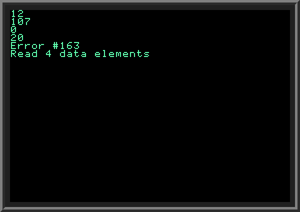 DATA elements type mismatch example in BASIC