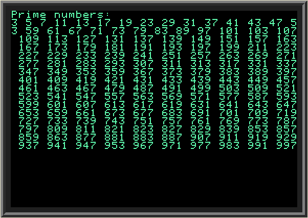 Prime sieve in BASIC