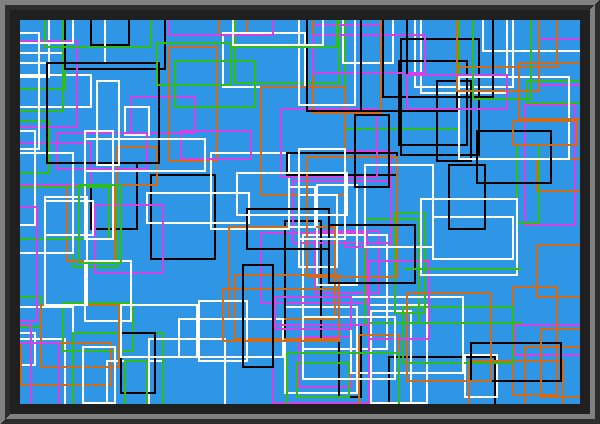 Random rectangles screensaver in BASIC