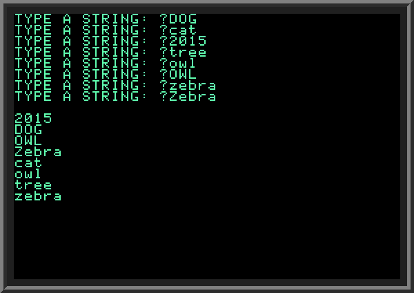 Bubblesort algorithm for sorting strings by length and alphabetic order